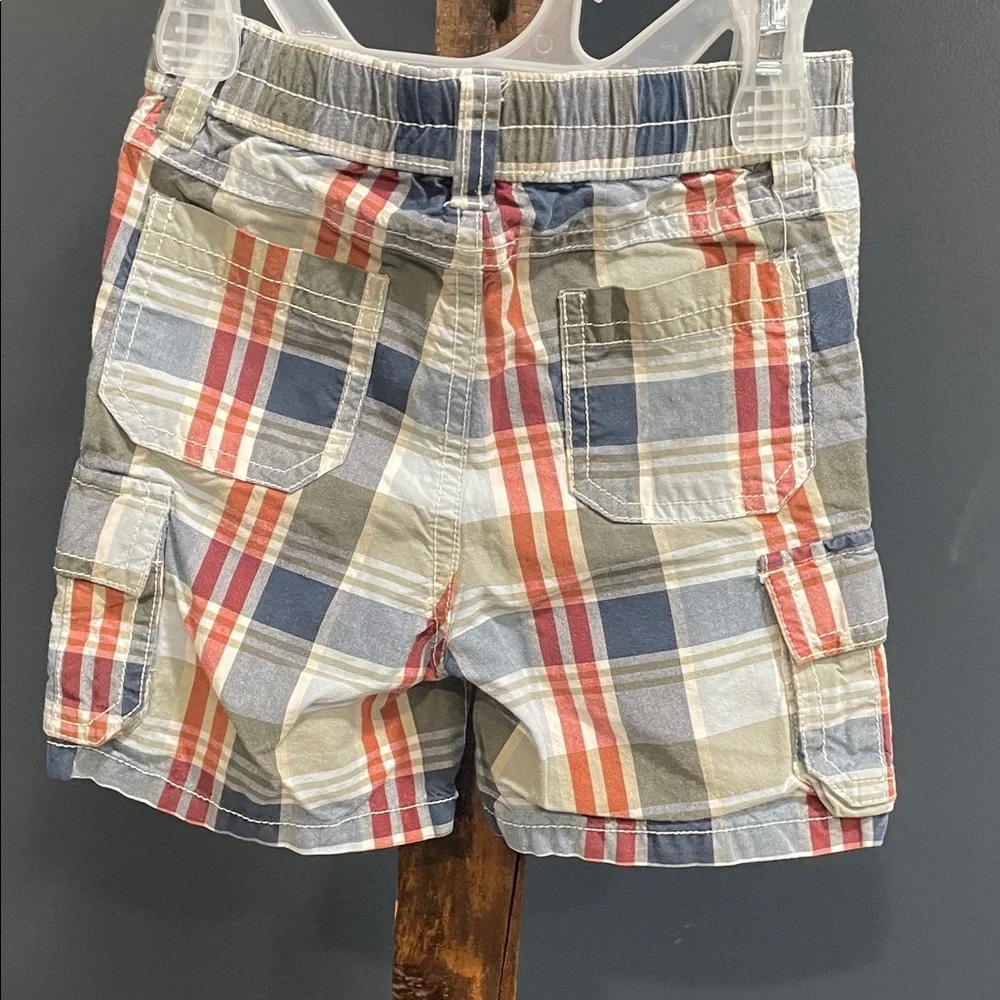Gymboree Plaid Kids Shorts - Red, Blue, Tan - Picture 2 of 5